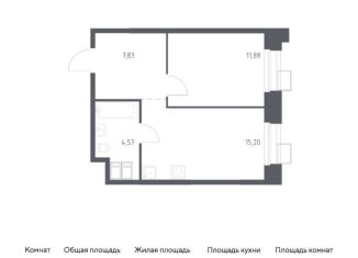 1-комнатная квартира на продажу, 39.5 м2, Москва