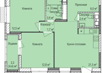 Продажа 2-комнатной квартиры, 60.9 м2, Ижевск, ЖК Покровский