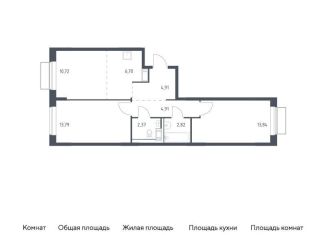 Продаю 2-комнатную квартиру, 60.1 м2, Московская область, жилой комплекс Томилино Парк, к6.3
