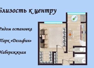 1-комнатная квартира на продажу, 41.6 м2, Воронежская область, Спортивная набережная, 4
