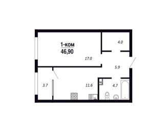 Продажа 1-комнатной квартиры, 46.9 м2, Омская область, Парк-квартал Королёв, 1