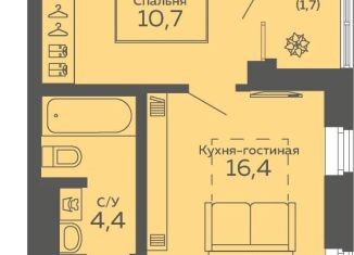 Продам 1-комнатную квартиру, 36.6 м2, Свердловская область