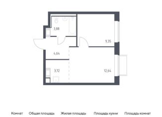 Продам однокомнатную квартиру, 34.2 м2, Московская область, жилой комплекс Томилино Парк, к6.1