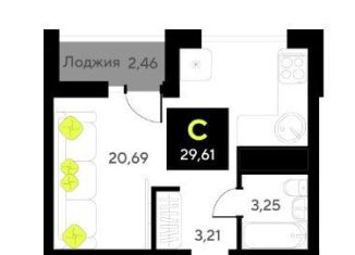 Продается квартира студия, 29.6 м2, Тюменская область