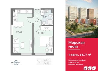 Продажа 1-комнатной квартиры, 34.8 м2, Санкт-Петербург, муниципальный округ Юго-Запад
