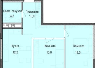 2-комнатная квартира на продажу, 49.4 м2, Казань, Приволжский район