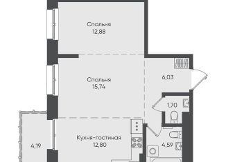 Продажа 2-комнатной квартиры, 57.9 м2, Иркутск, Свердловский округ