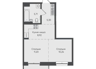 Продам однокомнатную квартиру, 46 м2, Иркутск, ЖК Новые Горизонты
