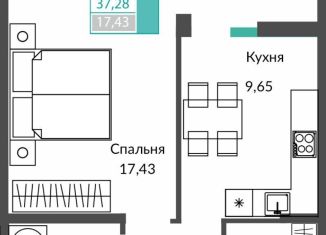 Продаю однокомнатную квартиру, 37.3 м2, Крым