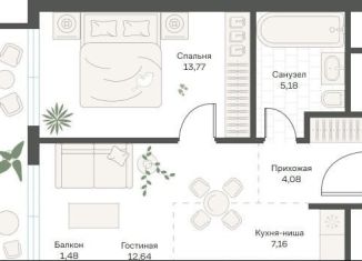 Продается 1-комнатная квартира, 44.3 м2, Москва, метро Академическая