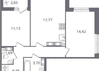 2-комнатная квартира на продажу, 59.5 м2, Санкт-Петербург, муниципальный округ Финляндский