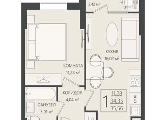Продаю 1-комнатную квартиру, 35.6 м2, Волгоград