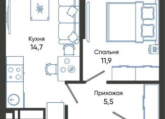 Однокомнатная квартира на продажу, 37.5 м2, Краснодарский край