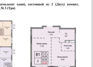 Продам двухкомнатную квартиру, 33.1 м2, Московская область, улица Сергея Жадобкина, 12