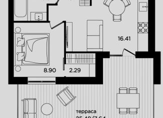 Продажа однокомнатной квартиры, 41.1 м2, Гурьевск