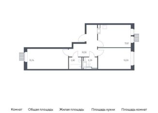 Продается 2-комнатная квартира, 58.2 м2, деревня Путилково