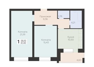 Продам 2-комнатную квартиру, 61.4 м2, Орловская область, улица Панчука, 83