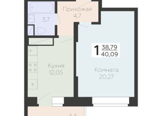 Продаю 1-комнатную квартиру, 40.1 м2, Подольск, Садовая улица, 3к1
