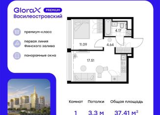 Продажа 1-ком. квартиры, 37.4 м2, Санкт-Петербург