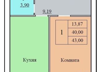 Однокомнатная квартира на продажу, 43 м2, Ярославль, Ленинский район