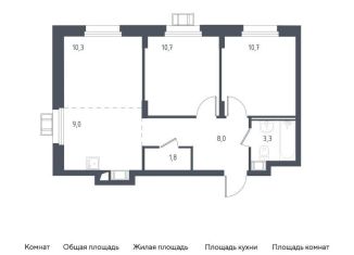 Продажа двухкомнатной квартиры, 53.8 м2, Люберцы, жилой комплекс Люберцы 2020, к67