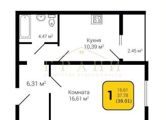 Продам однокомнатную квартиру, 39 м2, Воронежская область, улица Лидии Рябцевой, 42