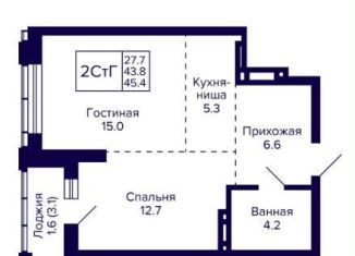 Продается двухкомнатная квартира, 45.4 м2, Новосибирская область, улица Фрунзе, с1