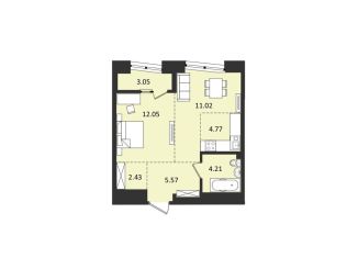 2-комнатная квартира на продажу, 43.1 м2, Хабаровск, Албанский переулок