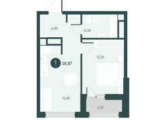 Продам 1-комнатную квартиру, 38.9 м2, Курганская область