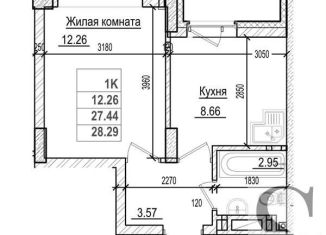 1-комнатная квартира на продажу, 27.4 м2, Новосибирск, Фабричная улица, 65/1, Железнодорожный район