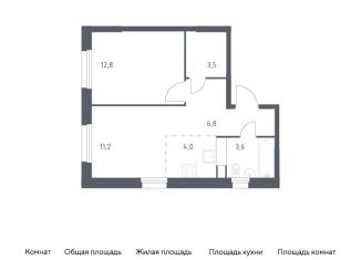 Продается 1-комнатная квартира, 41.9 м2, деревня Столбово, жилой комплекс Эко Бунино, 14.2