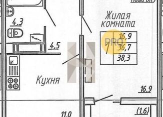 Продается однокомнатная квартира, 38.3 м2, Воронеж, улица Шишкова, 140Б/6, Центральный район