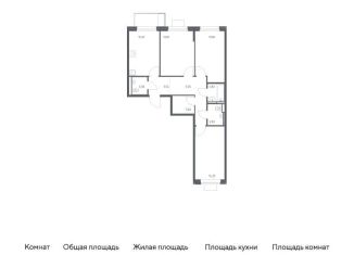 Продажа трехкомнатной квартиры, 78.2 м2, Московская область, жилой комплекс Прибрежный Парк, 7.2