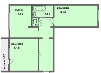 Продажа двухкомнатной квартиры, 64.1 м2, Челябинск, улица Ворошилова, 12А
