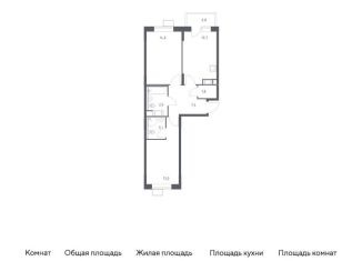 Продается 2-ком. квартира, 56.7 м2, Москва, жилой комплекс Цветочные Поляны Экопарк, к3