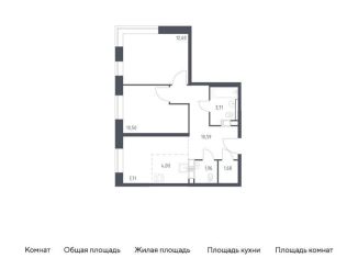 Продам 2-комнатную квартиру, 52.8 м2, поселение Филимонковское, Золотошвейная улица
