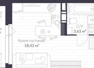 Продажа квартиры студии, 25.3 м2, Санкт-Петербург, Приморский район, Парашютная улица, 79к1