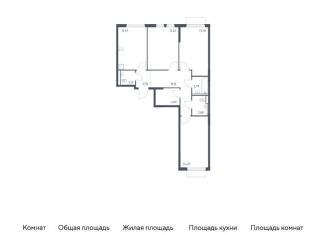 3-комнатная квартира на продажу, 78.4 м2, Московская область, микрорайон Пригород Лесное, к18