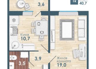Продам 1-комнатную квартиру, 37.1 м2, Новосибирская область, улица Титова, с2
