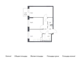 Продажа двухкомнатной квартиры, 52.1 м2, поселение Кокошкино, жилой комплекс Новое Внуково, к20