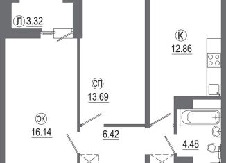 Продается двухкомнатная квартира, 56.6 м2, Иркутск