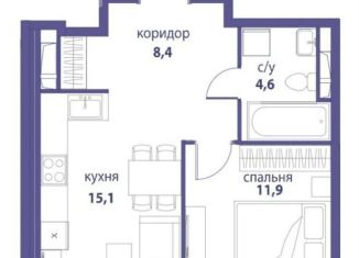 Однокомнатная квартира на продажу, 40 м2, Москва