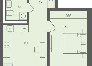 Продам 1-комнатную квартиру, 44.3 м2, Свердловская область