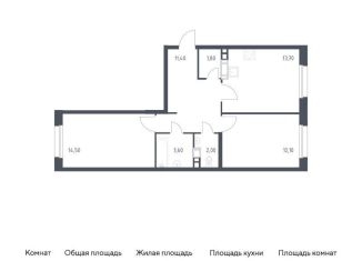 Продается двухкомнатная квартира, 59.1 м2, деревня Столбово, проспект Куприна, 30к1