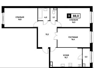 Продается 3-комнатная квартира, 88 м2, Ставрополь, Промышленный район, улица Николая Голодникова, 5к1