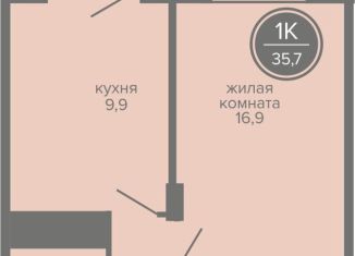 Продается 1-комнатная квартира, 35.7 м2, Пермь, шоссе Космонавтов, 309А