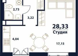 Продаю однокомнатную квартиру, 28.3 м2, Ульяновск, Заволжский район, жилой комплекс Атмосфера, 5