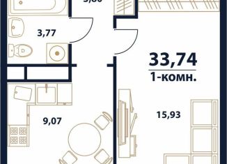 Продаю 1-комнатную квартиру, 33.7 м2, Ульяновск, жилой комплекс Атмосфера, 5