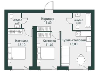 Продажа 2-комнатной квартиры, 59.4 м2, Челябинская область