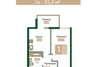 Однокомнатная квартира на продажу, 35.4 м2, Крым